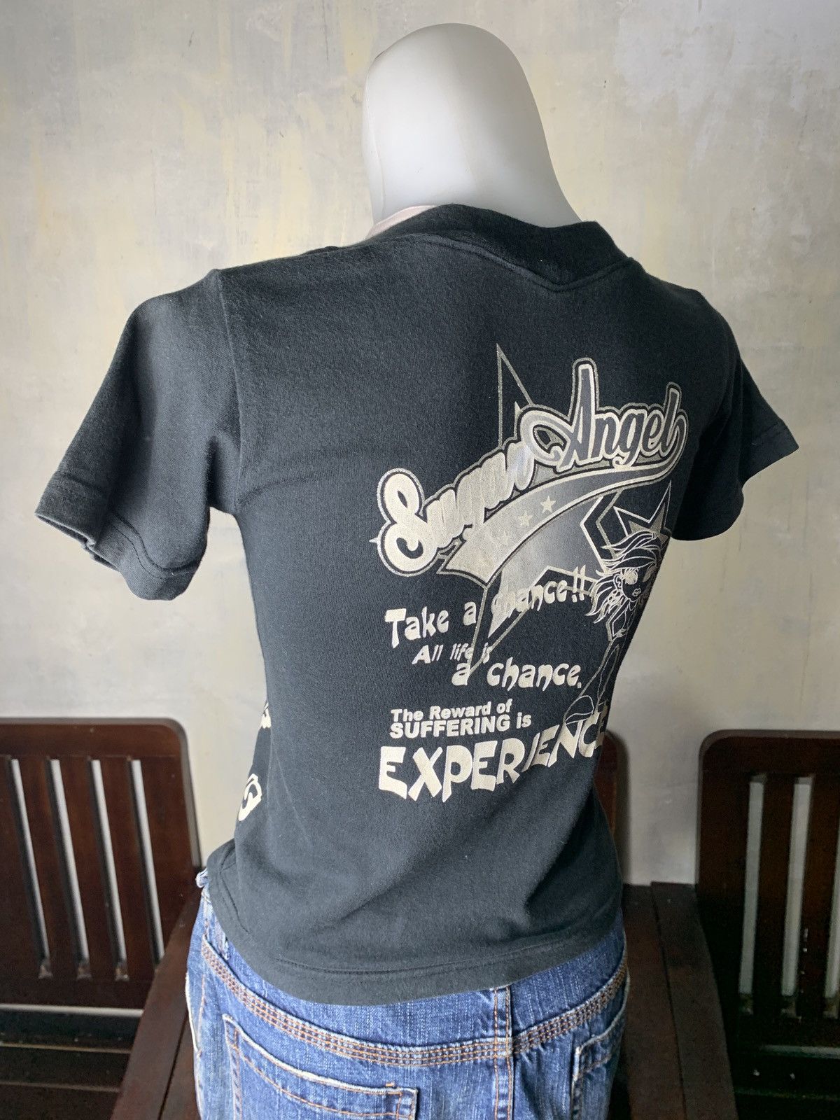 Japanese Brand y2k Dack Dive Black Stars Pop Icon Glitters Graphic Baby Tee Size S / US 4 / IT 40 - 3 Thumbnail