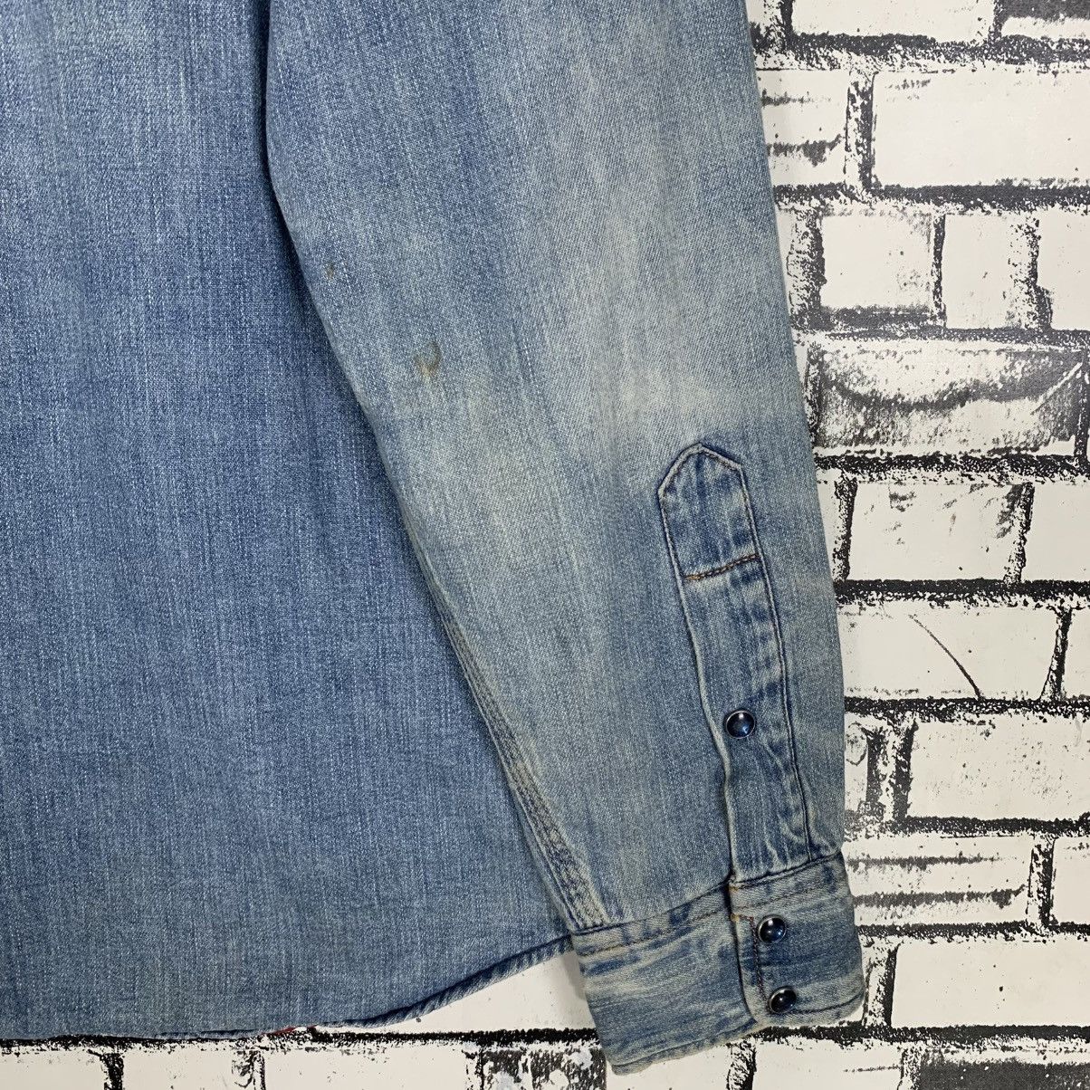 Blue Blue Japan × Vintage Vintage Blue Blue Denim Washed Faded Flannel Shirt Size US M / EU 48-50 / 2 - 9 Thumbnail