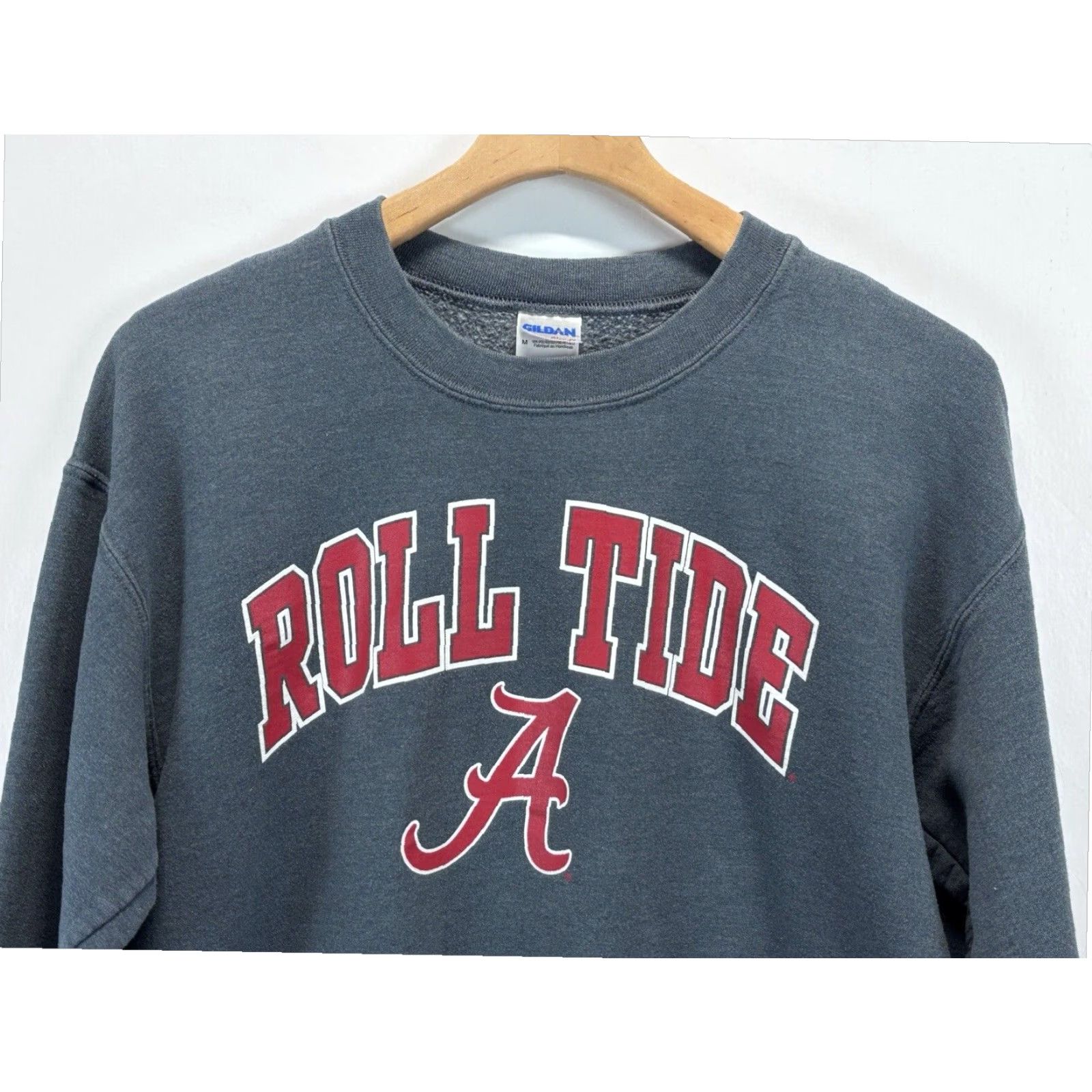 Gildan VINTAGE University of Alabama Roll Tide Graphic Print Crew Sweatshirt Mens Grey Medium Size US M / EU 48-50 / 2 - 2 Thumbnail