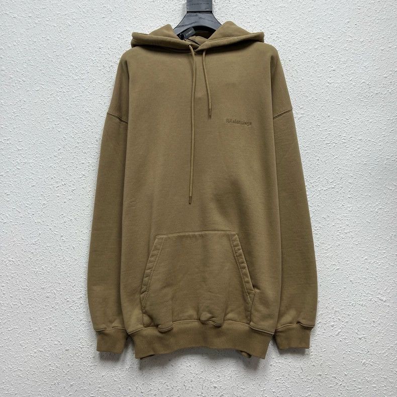 Balenciaga Balenciaga Double b embroidered LOGO hoodie in wheat color Size US M / EU 48-50 / 2 - 1 Thumbnail