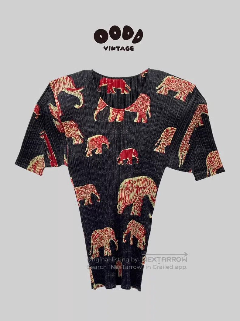 Issey Miyake Issey Miyake Elephant Ruched Short Sleeve Top Size L / US 10 / IT 46 - 1 Thumbnail