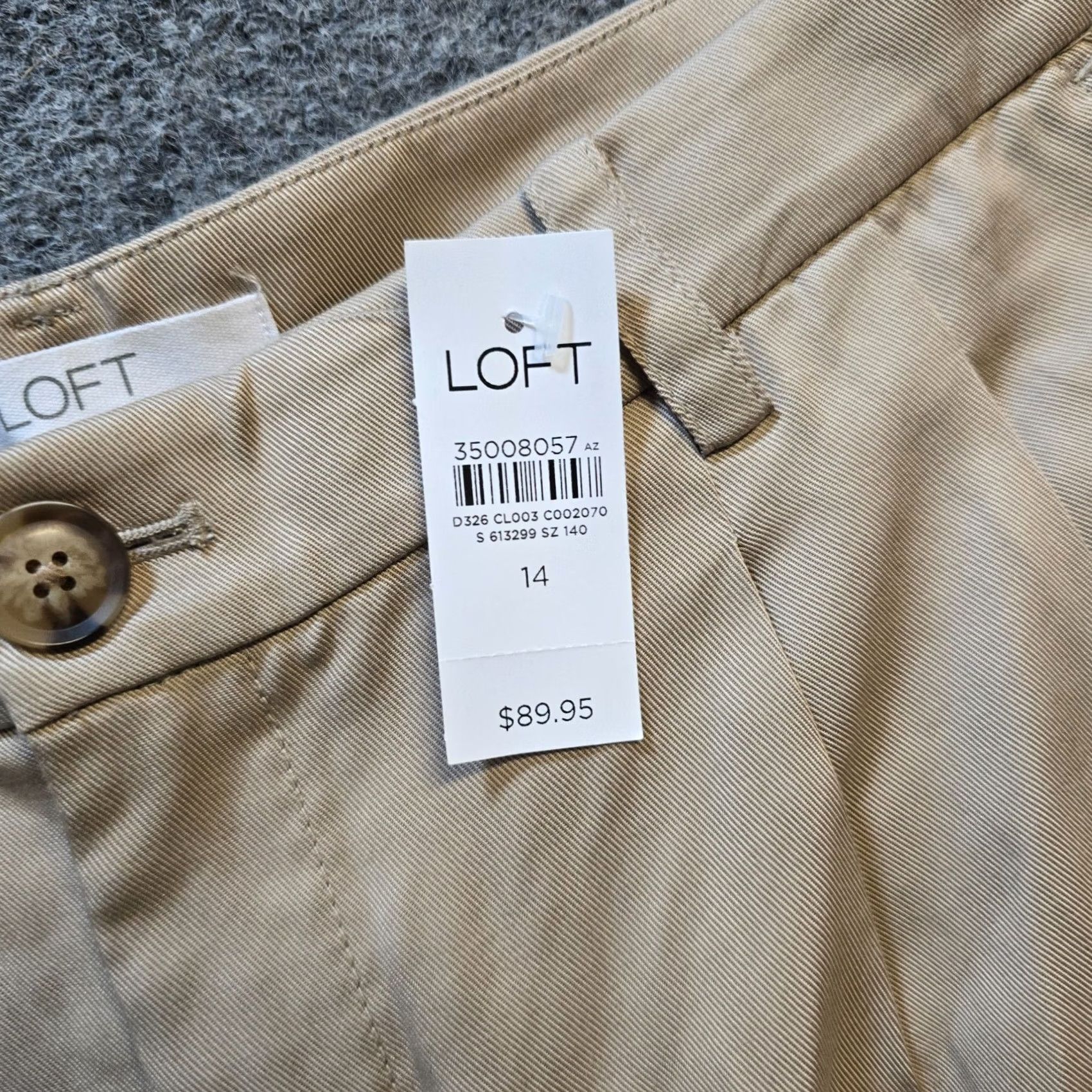 Loft LOFT Womens Wide Leg Pants Beige Khaki - Classic Style Size 36" / US 14 / IT 50 - 4 Thumbnail