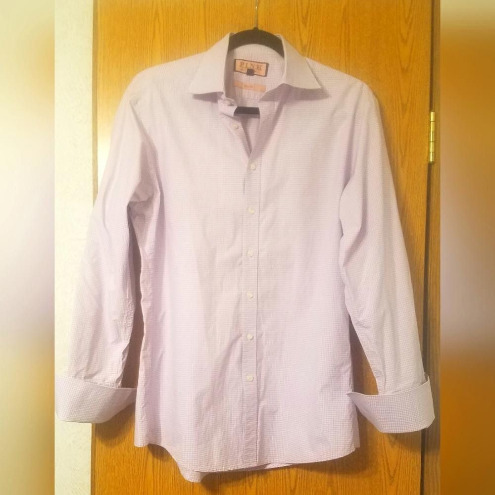 Thomas Pink Thomas Pink Men's Purple Slim Fit Dress Shirt 15 1/2 Size 38R - 1 Thumbnail