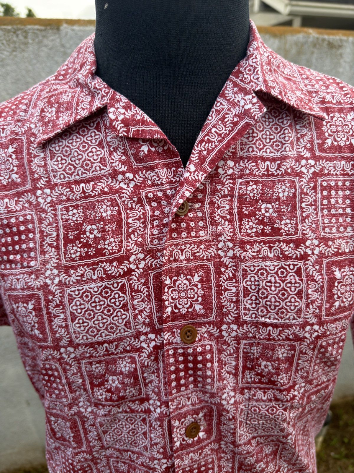 Reyn Spooner PreOwned Reyn Spooner X Uniqlo Hawaiian Print Red Men's XS Size US XS / EU 42 / 0 - 3 Thumbnail