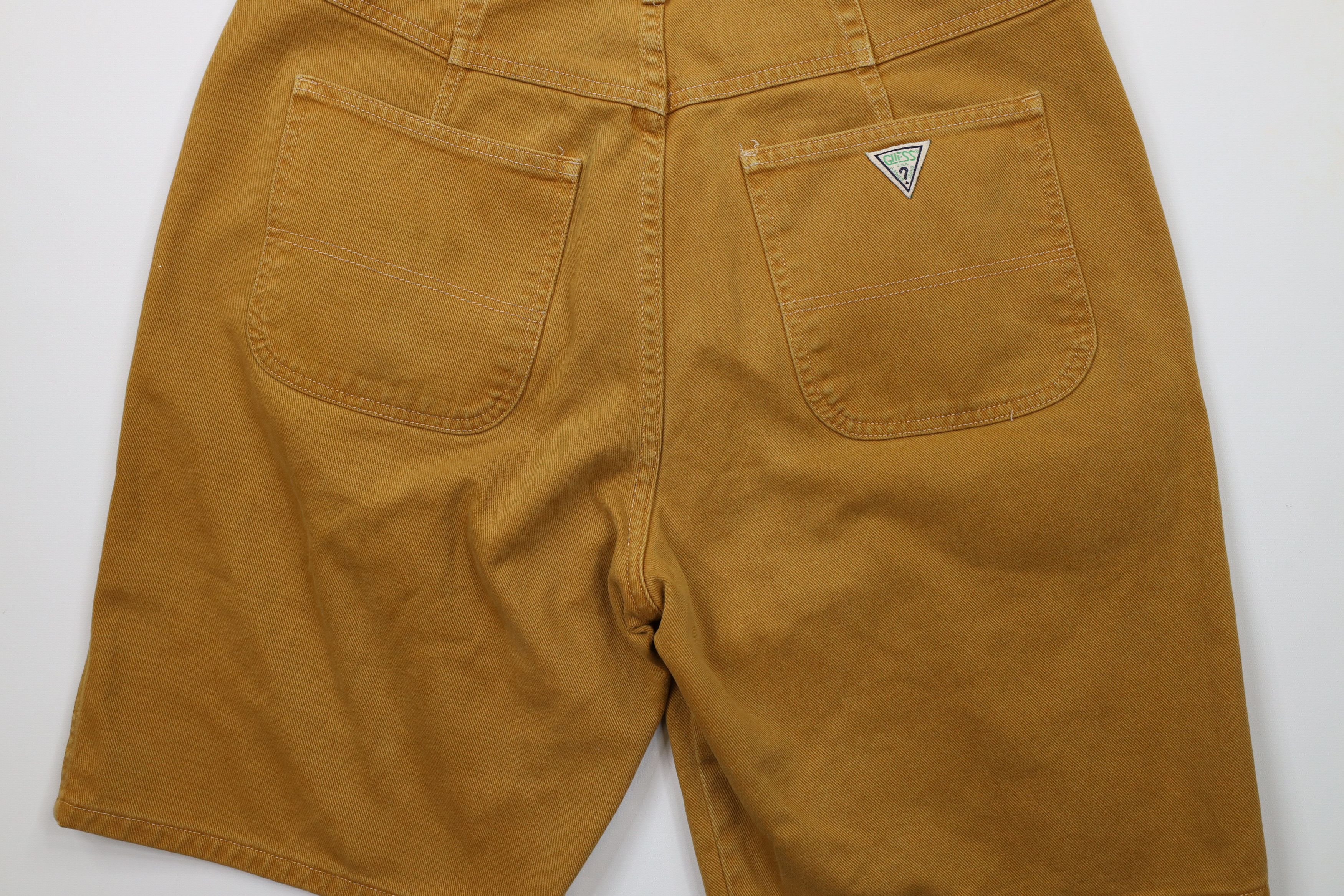 Guess × Vintage Vintage 90s Guess Denim Jean Shorts Jorts Wheat Brown USA Size US 34 / EU 50 - 13 Thumbnail
