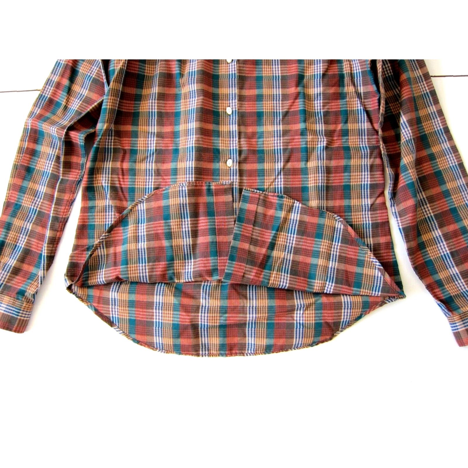 Vintage VINTAGE Foxcroft Blouse Shirt Women M Plaid Green Blue Cotton Long Sleeve Button Down Size M / US 6-8 / IT 42-44 - 6 Thumbnail