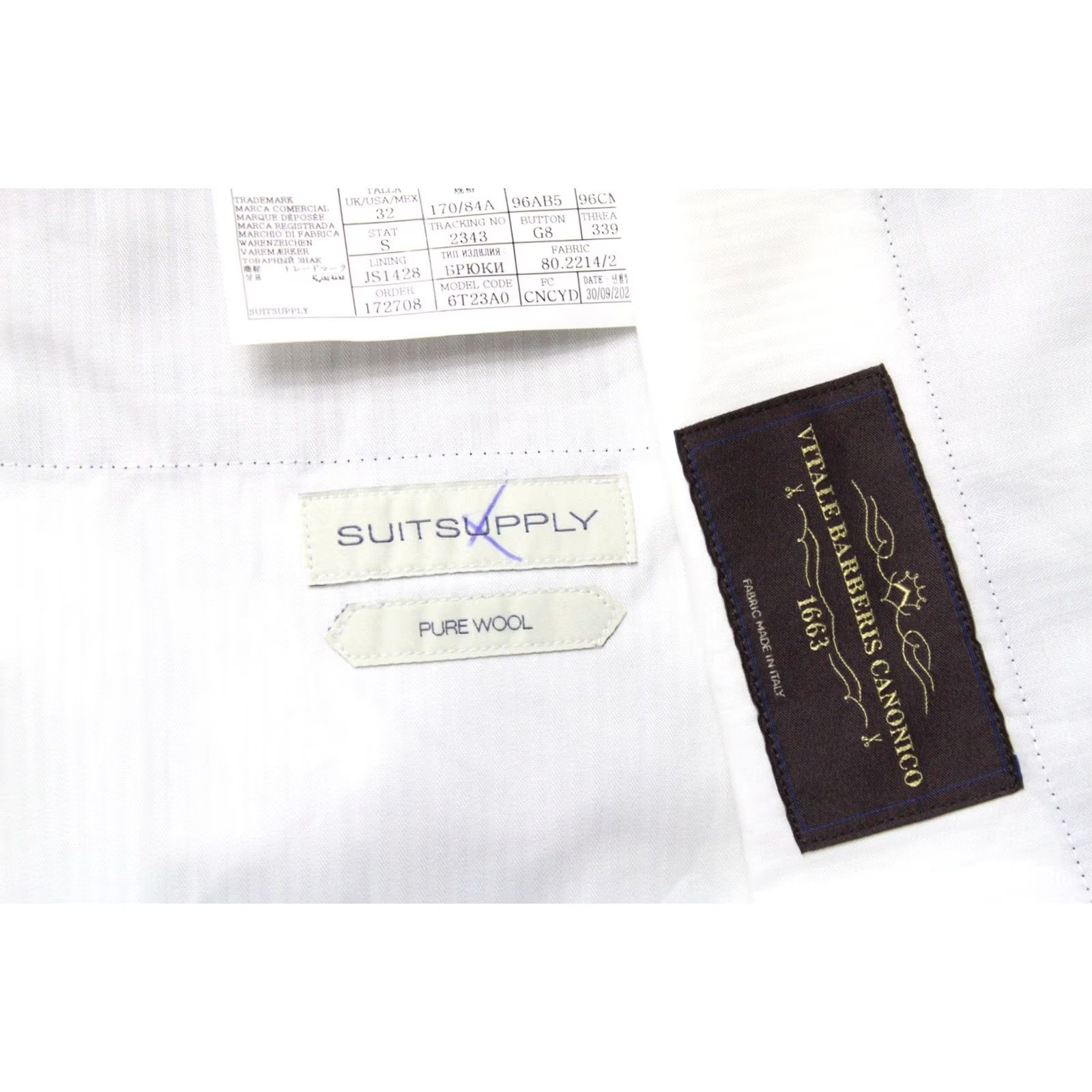 Suitsupply Suitsupply Brescia Trousers Men's UK 32S Pure Wool Tapered Turn Up Patterned Zip Dress Pants Size US 32 / EU 48 - 5 Thumbnail