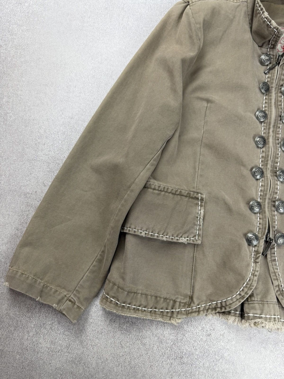 True Religion Vintage True Religion Women’s Military Denim Jacket Size 50 Size XL / US 12-14 / IT 48-50 - 3 Thumbnail