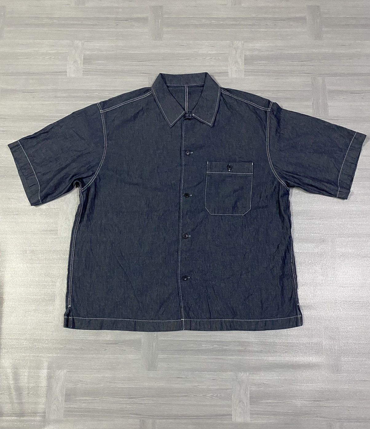 GU GU Denim Oversized Work T-Shirt Size US XL / EU 56 / 4 - 1 Thumbnail