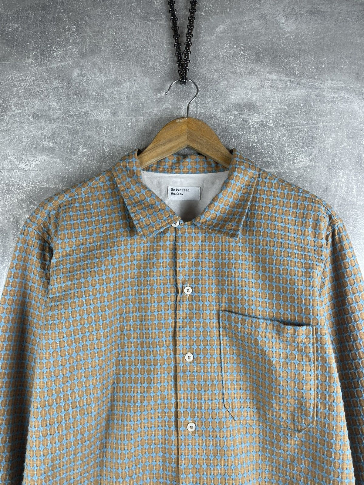 Universal Works Universal Works L.S Camp Shirt Sand Blue Deldos Cotton Size US M / EU 48-50 / 2 - 8 Thumbnail