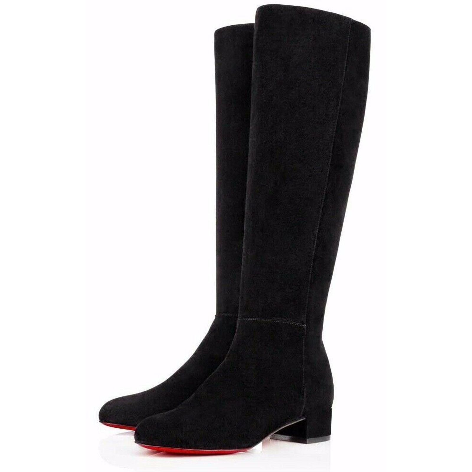 Christian Louboutin Christian Louboutin Liliboot 30 Black Suede Zipper Zip Knee Size US 4.5 / IT 34.5 - 1 Thumbnail