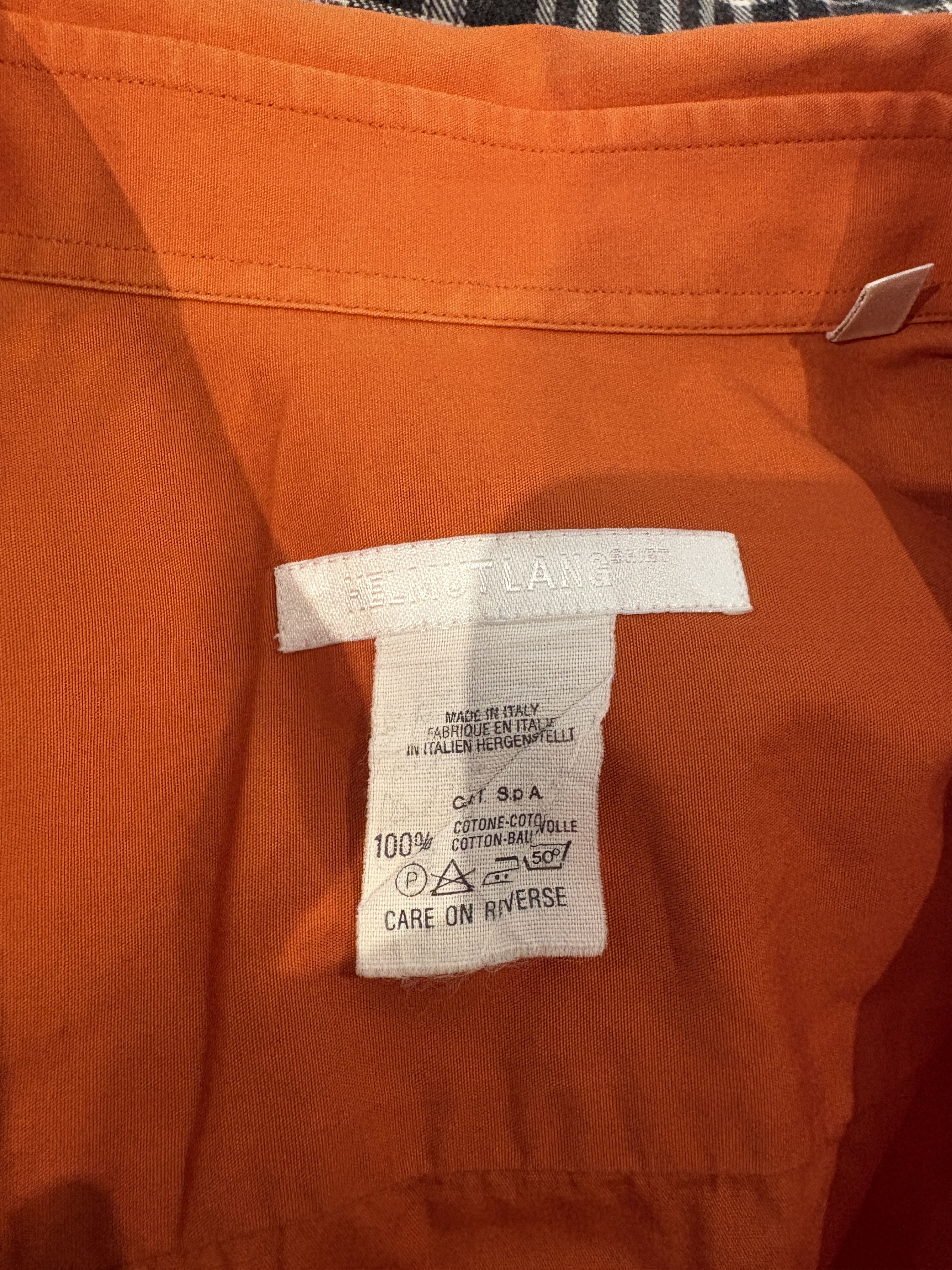 Helmut Lang 04/05 Orange Logo Shirt Size US S / EU 44-46 / 1 - 3 Thumbnail