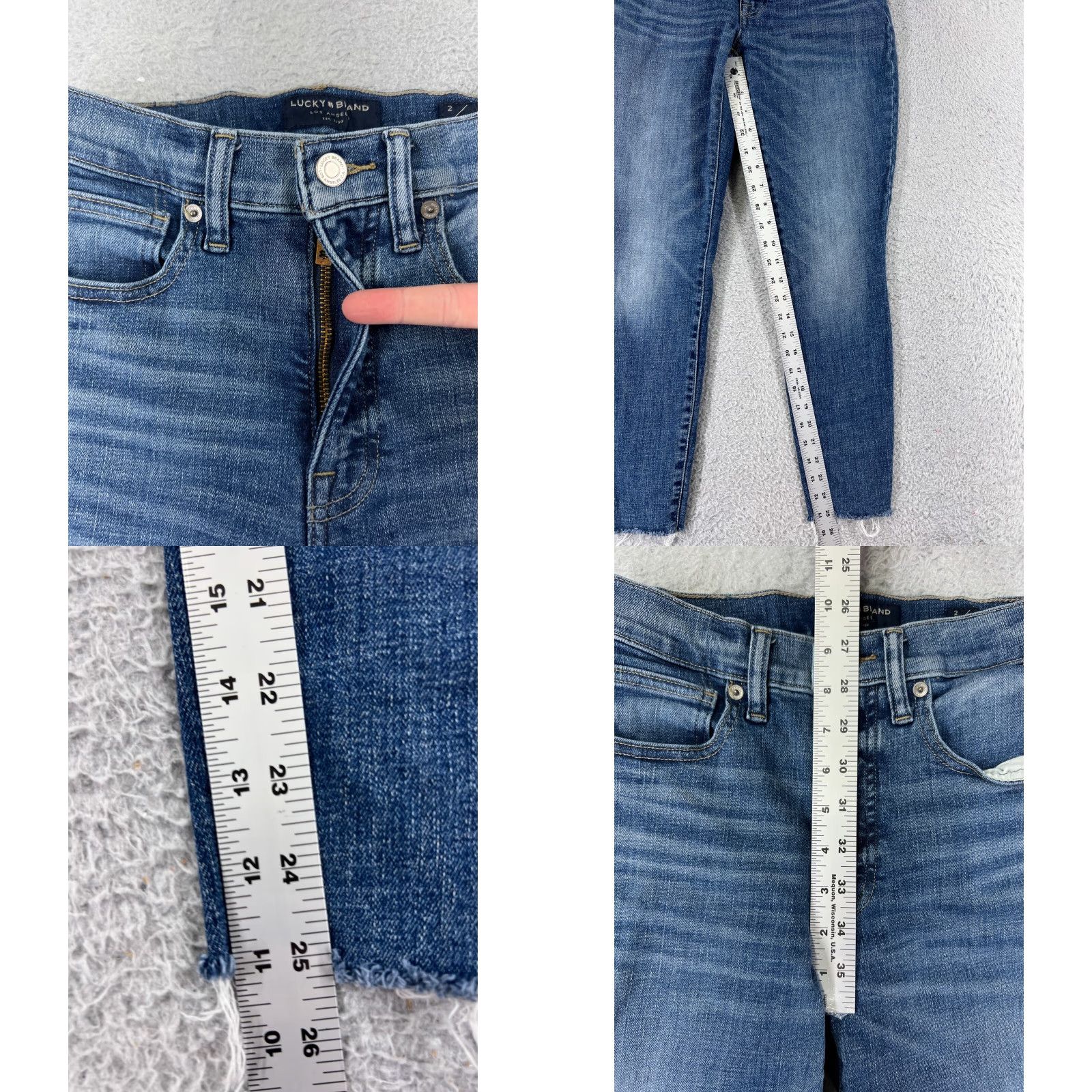 Lucky Brand Lucky Brand Jeans Women 2 Blue Denim Ankle Skinny Distressed Raw Hem Taper Size 26" / US 2 / IT 38 - 8 Thumbnail