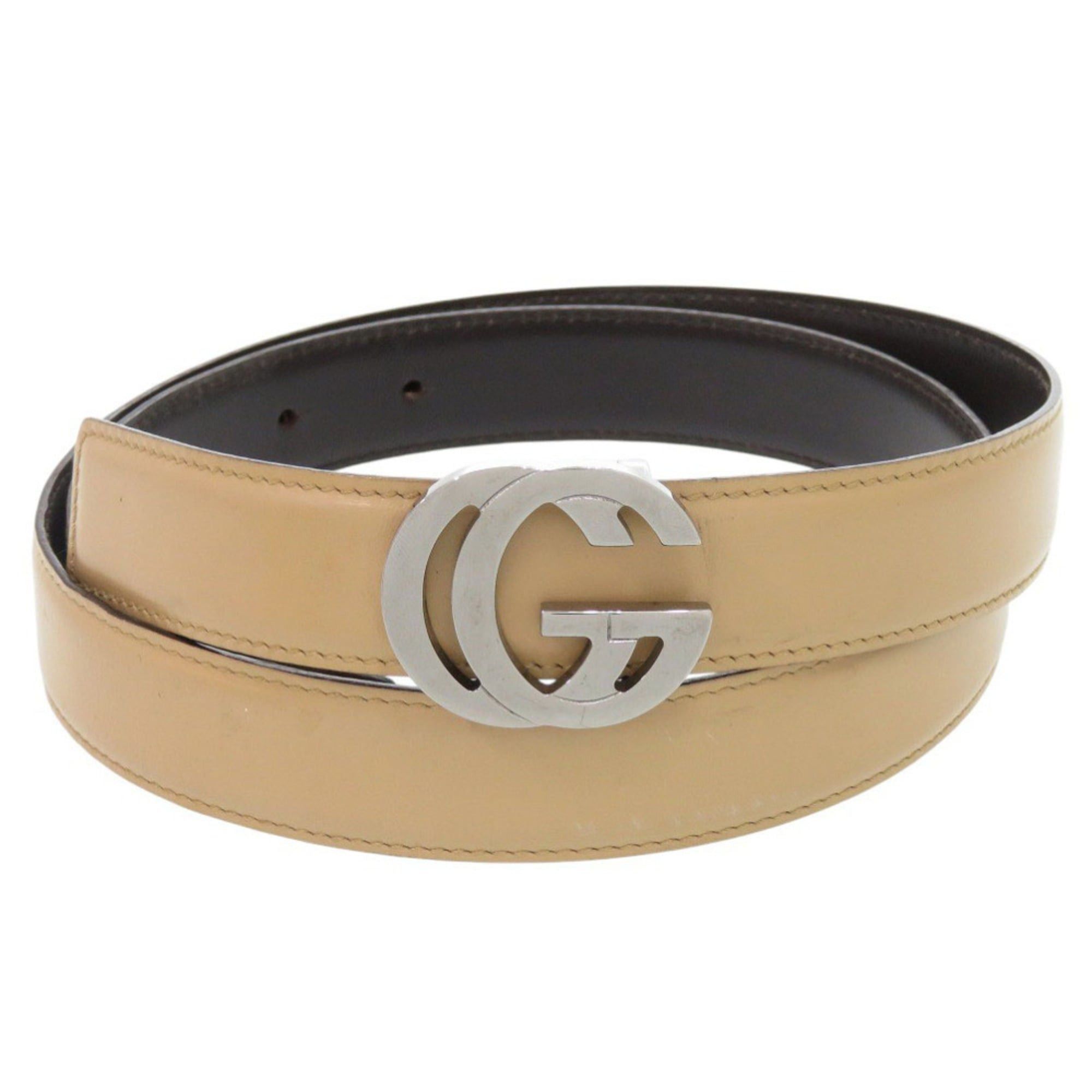 Gucci Gucci Interlocking G Leather Beige Belt 0521GUCCI Size ONE SIZE - 1 Thumbnail