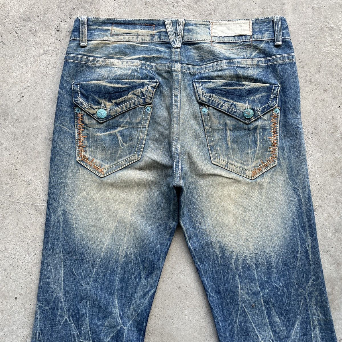 Japanese Brand × Jean RARE💥 Vintage Japanese RUSTY SUPER FLARE Jeans Denim Pants Size US 35 - 11 Thumbnail