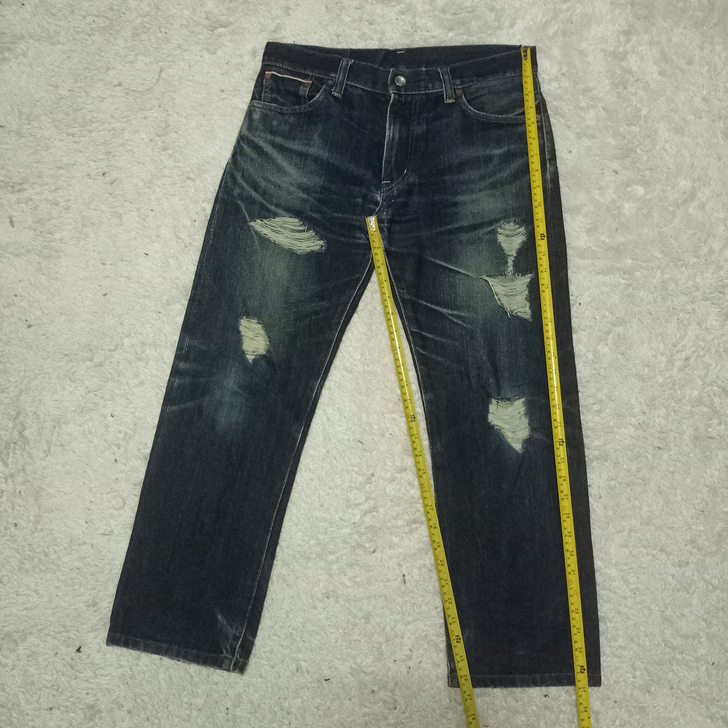 Uniqlo Vintage Japanese Uniqlo Selvedge Distressed Baggy Jeans Size US 34 / EU 50 - 8 Thumbnail