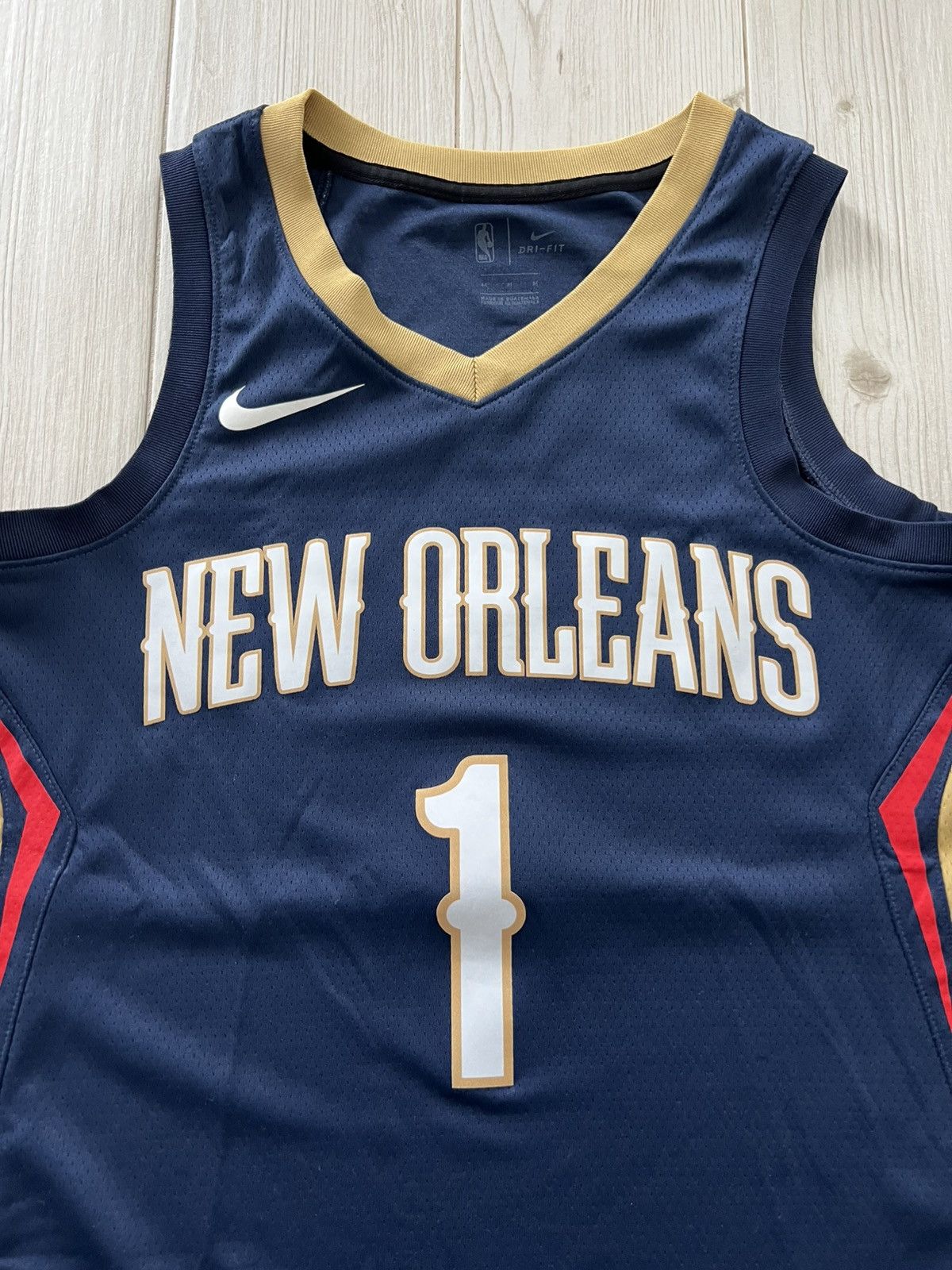 NBA Nike Men's NBA Orleans Zion Williamson Jersey Blue Gold M Size US M / EU 48-50 / 2 - 7 Thumbnail