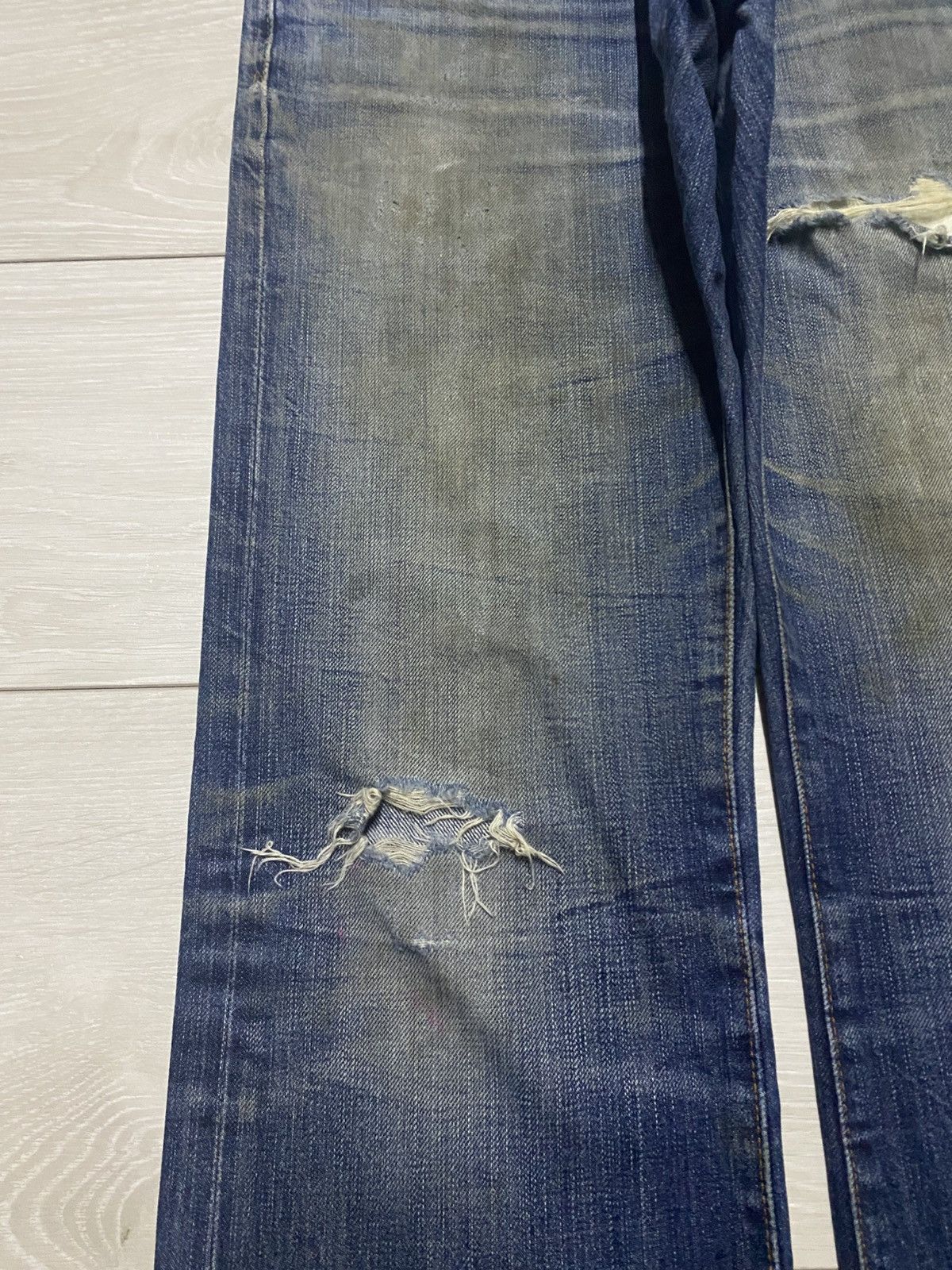 AG Adriano Goldschmied Vintage Adriano Ag Grunge Distresse Straight Jeans Size US 30 / EU 46 - 7 Thumbnail