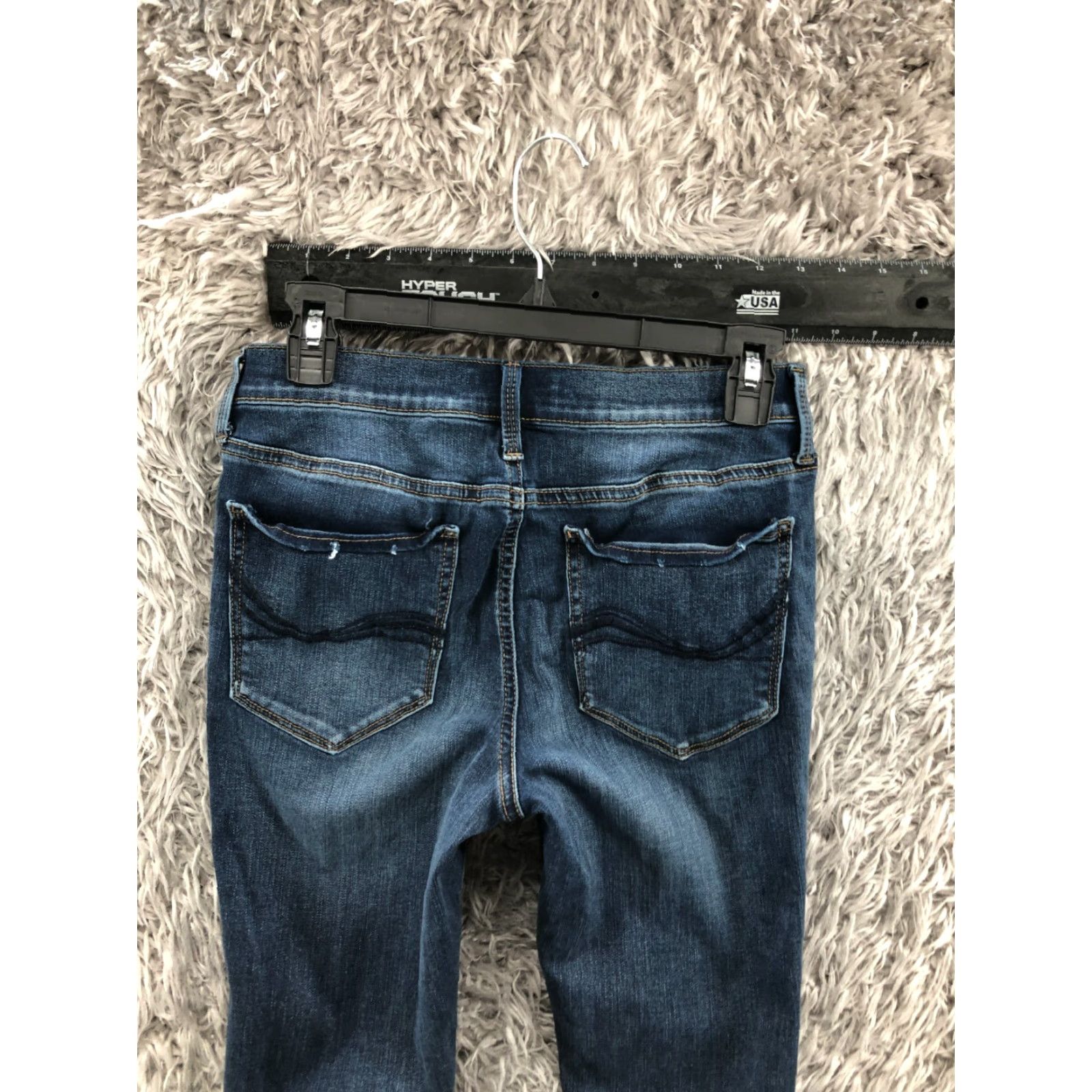 Vintage SO Jeans Skinny Jeans Blue 9 Juniors Womens Mid Rise Regular Fit 28in Waist 30in Inseam Medium Wash Denim Size 30" / US 8 / IT 44 - 6 Thumbnail