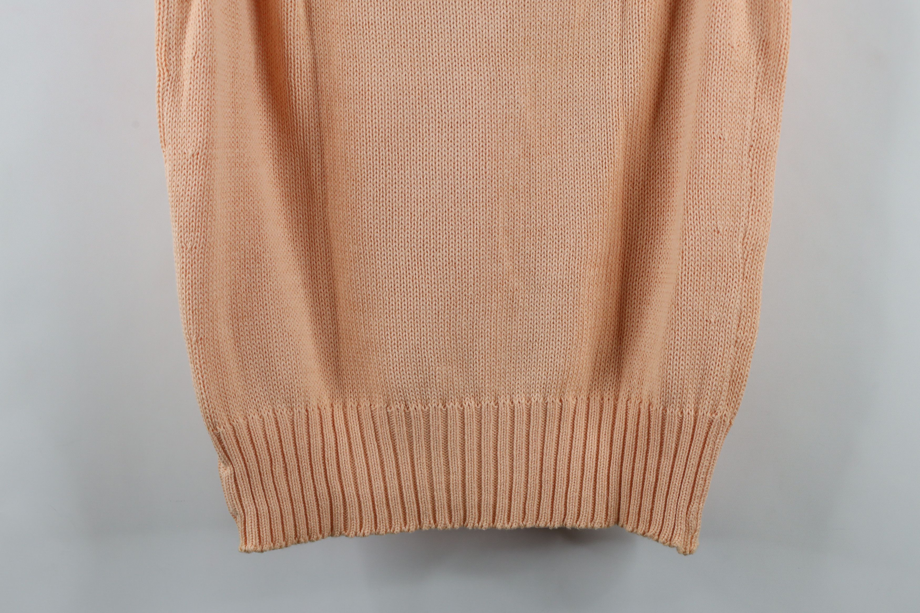 Vintage Vintage 70s Streetwear Cable Knit Cardigan Sweater Vest Pink Size US XL / EU 56 / 4 - 10 Thumbnail