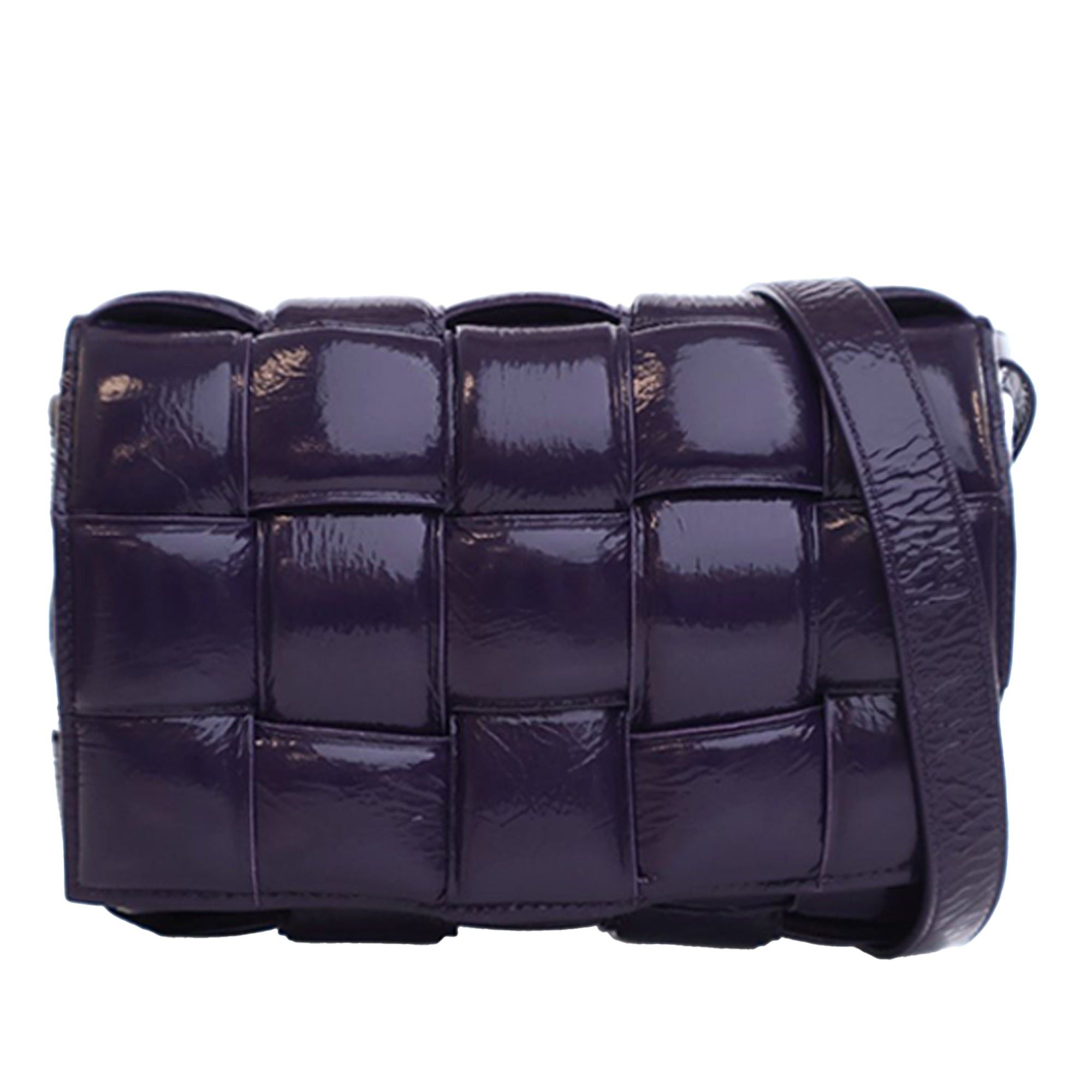 Bottega Veneta Patent Intrecciato Padded Cassette Crossbody Size ONE SIZE - 1 Thumbnail
