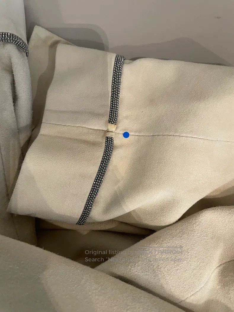 Brunello Cucinelli Brunello Cucinelli Beige Beaded Leather Jacket Size XS / US 0-2 / IT 36-38 - 8 Thumbnail
