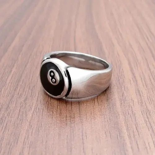 Jewelry Pool eight ball ring Size ONE SIZE - 2 Thumbnail