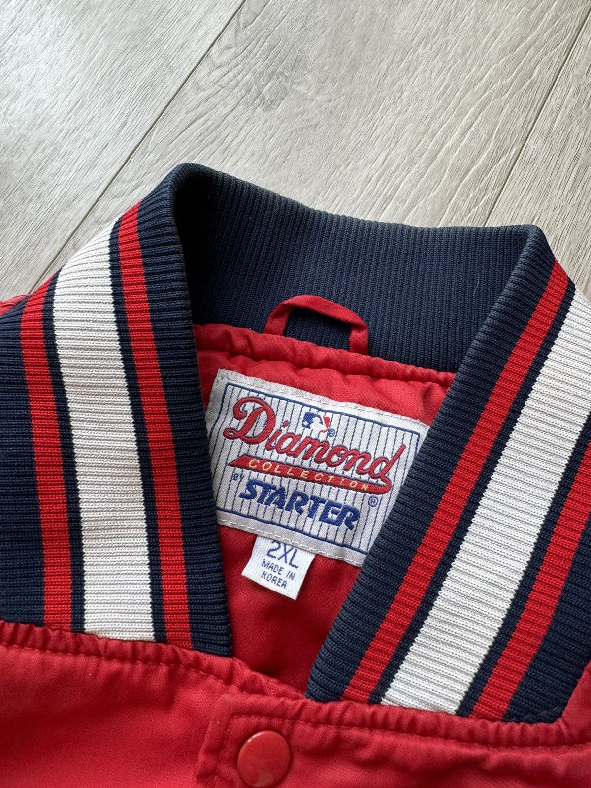 Starter × Vintage Vintage 90s Starter Cleveland Indians Satin Bomber Jacket Size US XXL / EU 58 / 5 - 7 Thumbnail