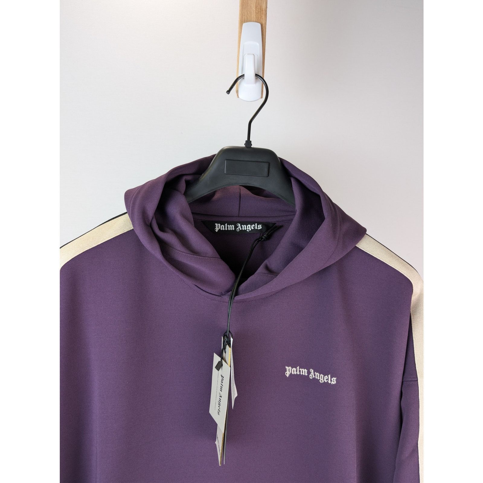 Palm Angels o1rshd1 Classic Logo Track Hoodie in Dark Purple / Off-White Size US XL / EU 56 / 4 - 7 Thumbnail