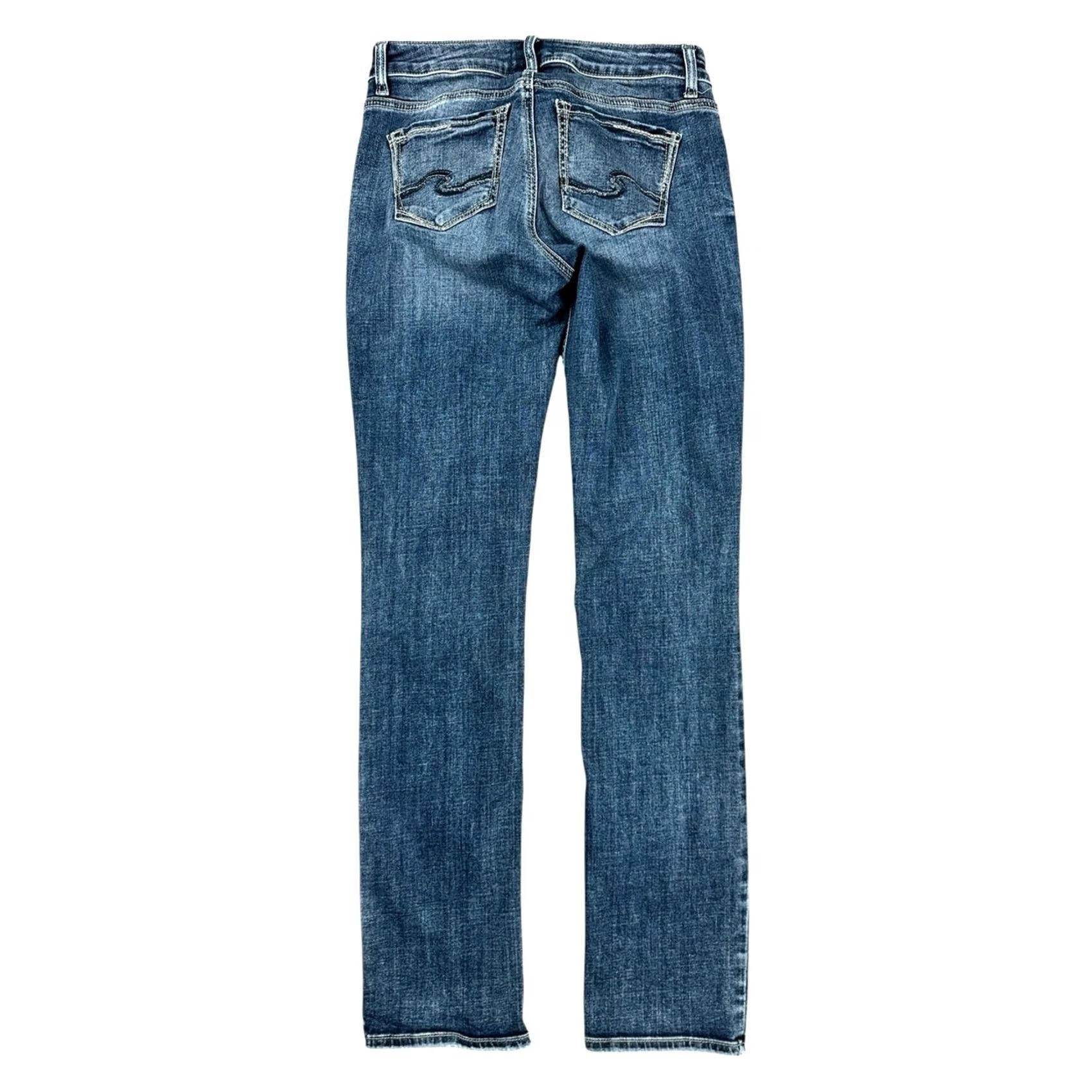 Silver Jeans Co. Silver Jeans Co. Elyse Straight Jeans Women’s 27x33 Medium Wash Nike Size 27" / US 4 / IT 40 - 2 Thumbnail