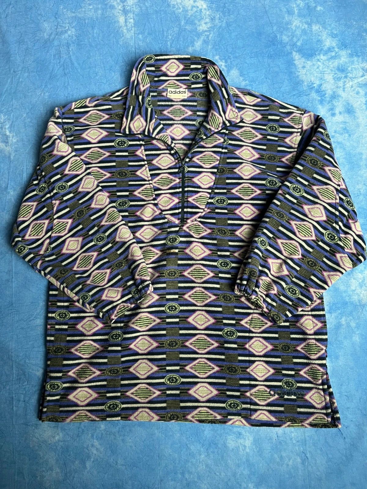 Adidas Vintage 90s Adidas Synchilla Multicolour Fleece RARE Size US M / EU 48-50 / 2 - 1 Thumbnail