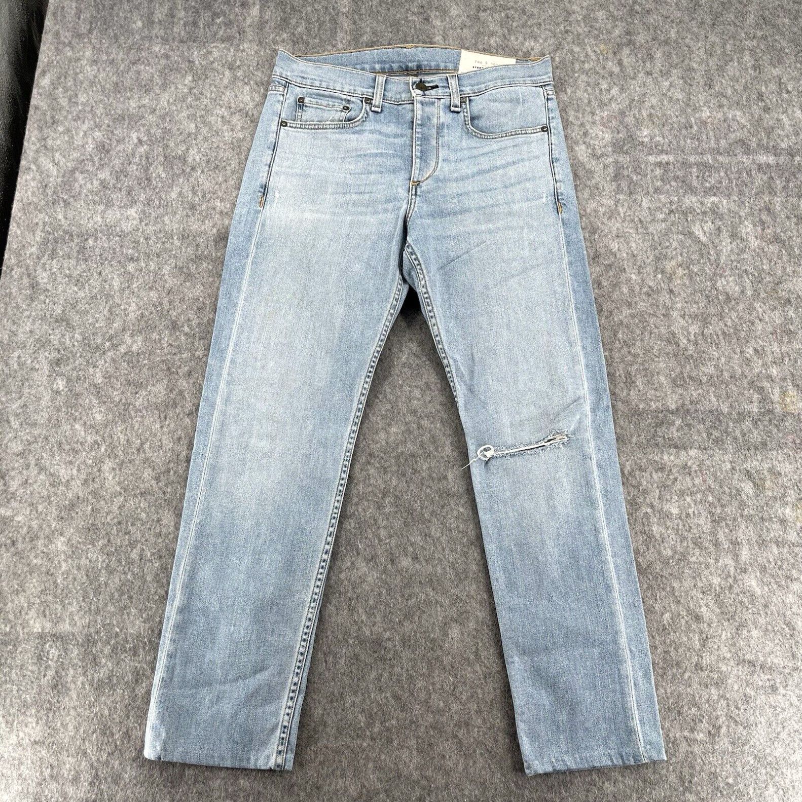 Rag & Bone Standard Issue Jeans Fit 2 Slim Leg In Distressed Wash Size 31 popular /32