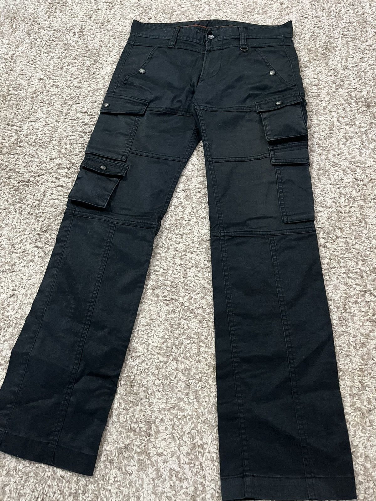 Le Grande Bleu (L.G.B.) RARE‼️🔥🔥🔥 NCFM Black 10-Pocket Gorpcore Cargo Pants – Size 33 Size US 33 - 4 Thumbnail