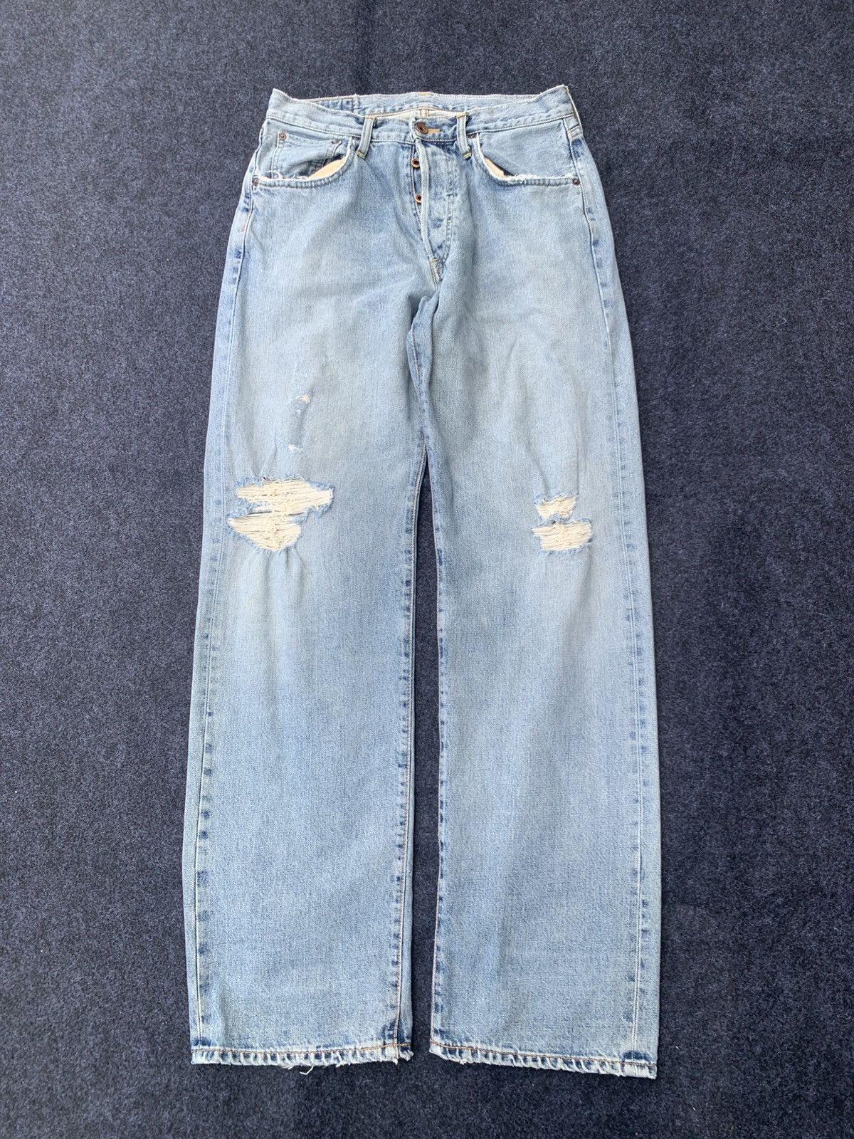 Edwin Distressed Edwin 505 selvedge light blue wash. Size US 31 - 2 Thumbnail
