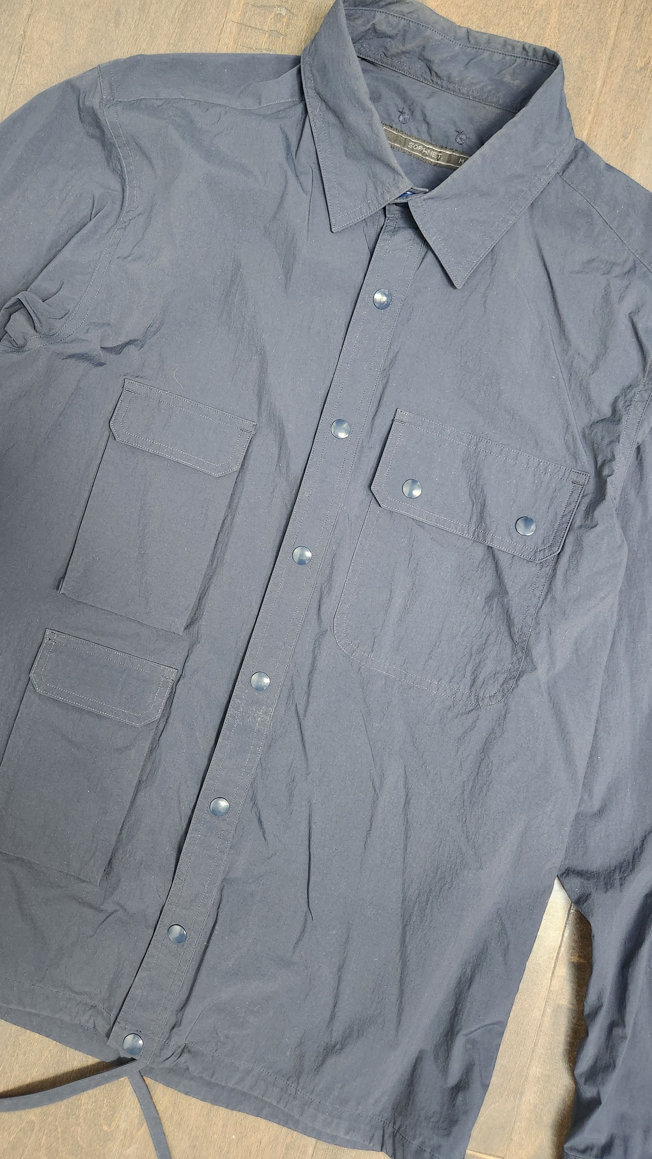 Sophnet. Multi Pocket Shirt Nylon Navy Medium Japan Size US M / EU 48-50 / 2 - 3 Thumbnail