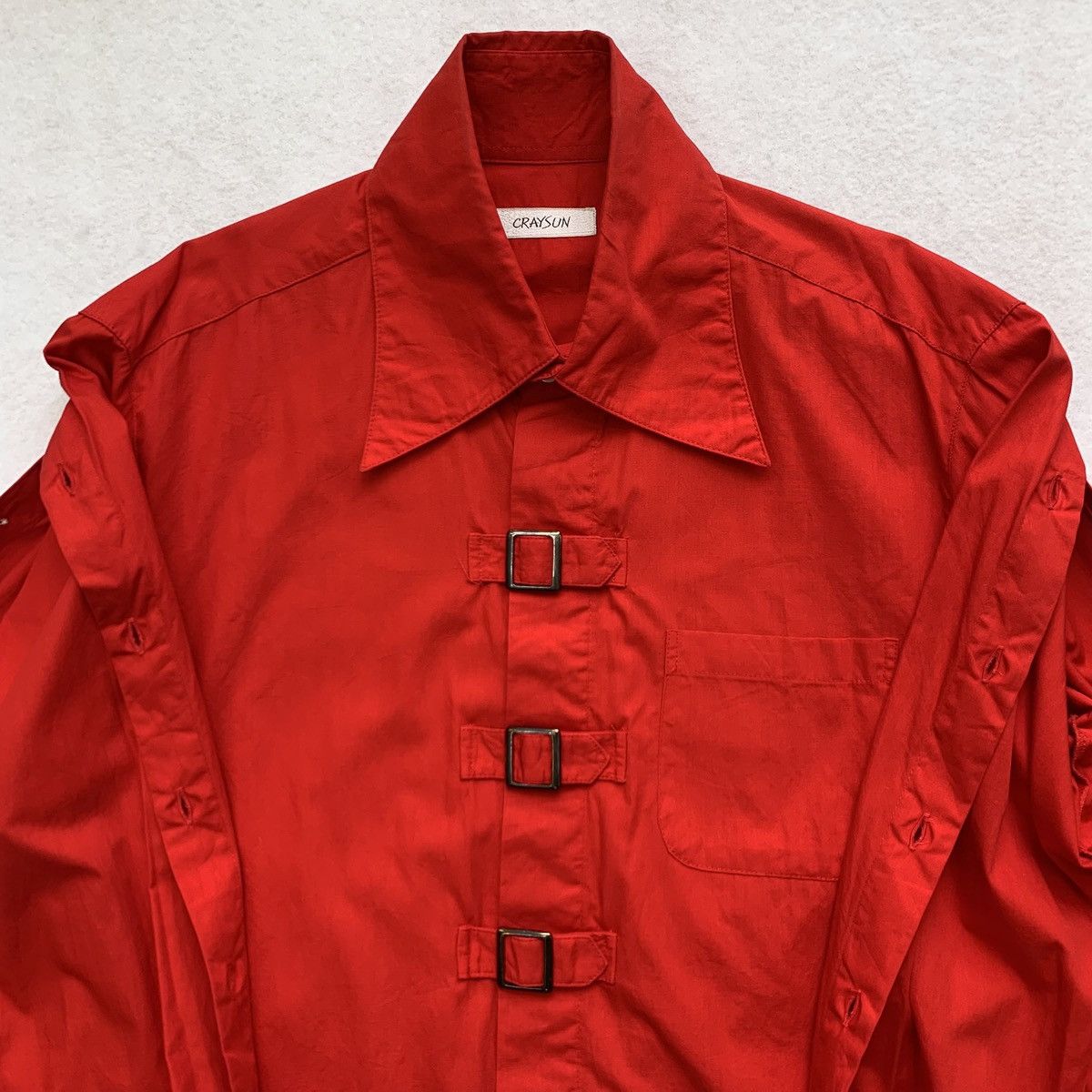 Japanese Brand 2000s Craysun Punk Bondage Side Sleeve Opened Button Shirt Size US M / EU 48-50 / 2 - 2 Thumbnail