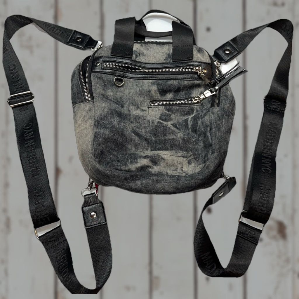 Steve Madden Steve Madden Black Gray DENIM MINI BACKPACK Zip Purse Shoulder Bag Emo Punk Y2K Size ONE SIZE - 1 Thumbnail