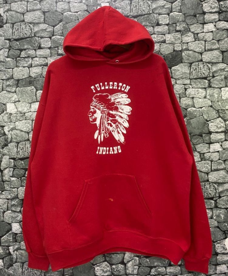Vintage Vintage 90s Fullerston Indians Distressed Hoodies Size US XL / EU 56 / 4 - 1 Thumbnail