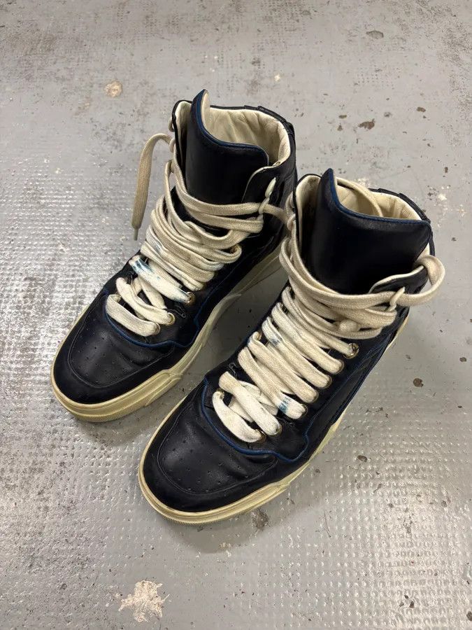 Givenchy Givenchy Tyson Navy Leather High Sneakers Size US 8.5 / EU 41-42 - 3 Thumbnail