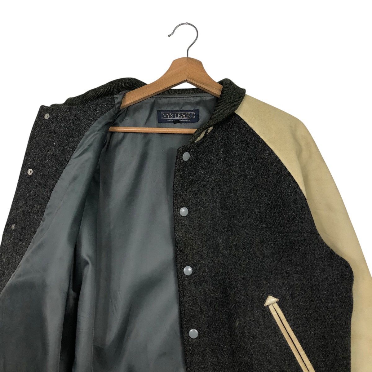 Japanese Brand 📌Vintage Bomber Leather Jacket Ivy's League Issey Miyake Size US L / EU 52-54 / 3 - 13 Thumbnail