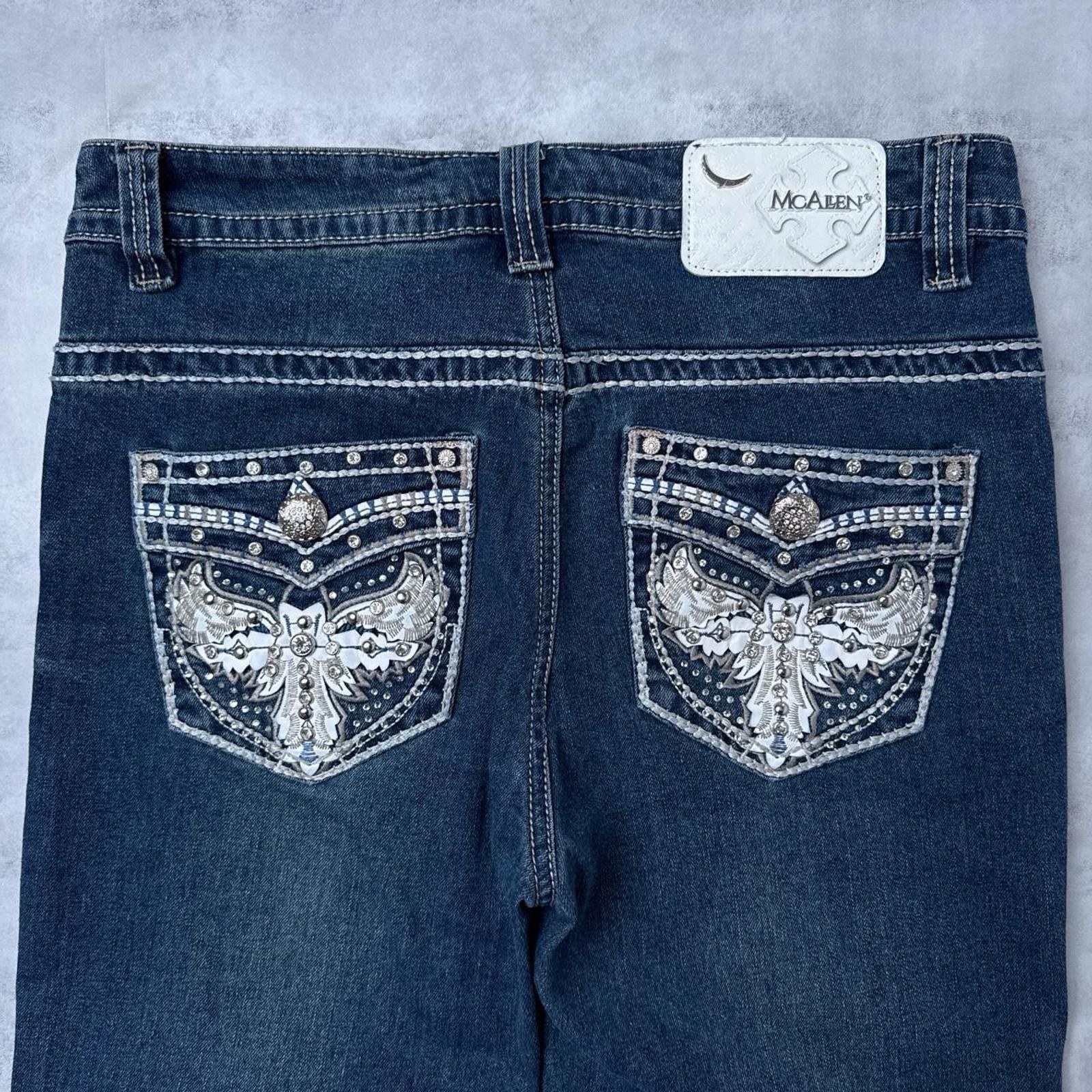 Other Y2K McAllen Blue Bootcut Flared Denim 00s Jeans Size 28" / US 6 / IT 42 - 3 Thumbnail