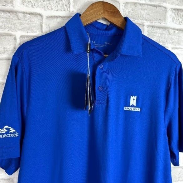 Under Armour Under Armour Polo Shirt Mens Medium Blue Size US M / EU 48-50 / 2 - 2 Thumbnail