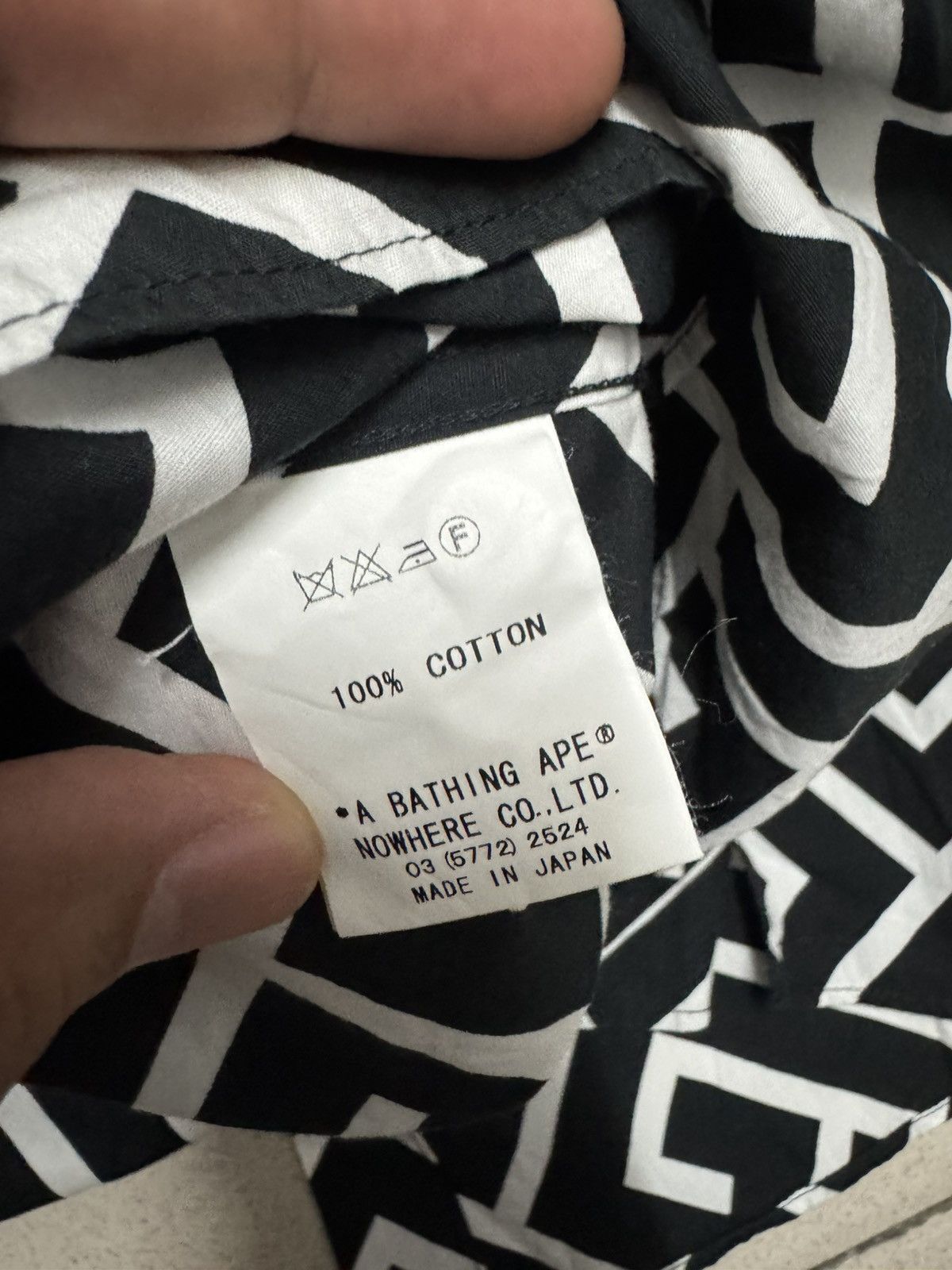 A BATHING APE FULL MONOGRAM LOGO BUTTON UP SHIRT