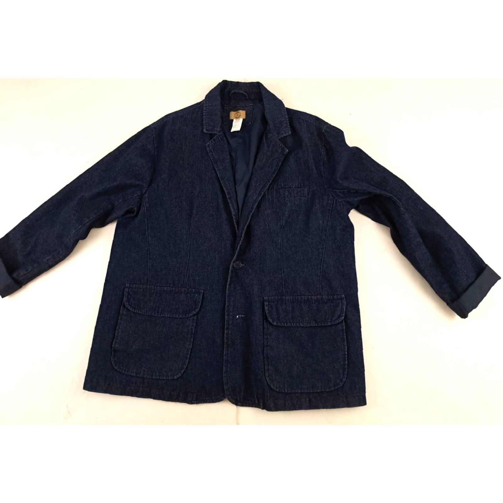 Haband VINTAGE Haband Travlers Denim Blue Jean Button Blazer Lined Coat Large Men Jacket Blazer Size US 33 - 3 Thumbnail