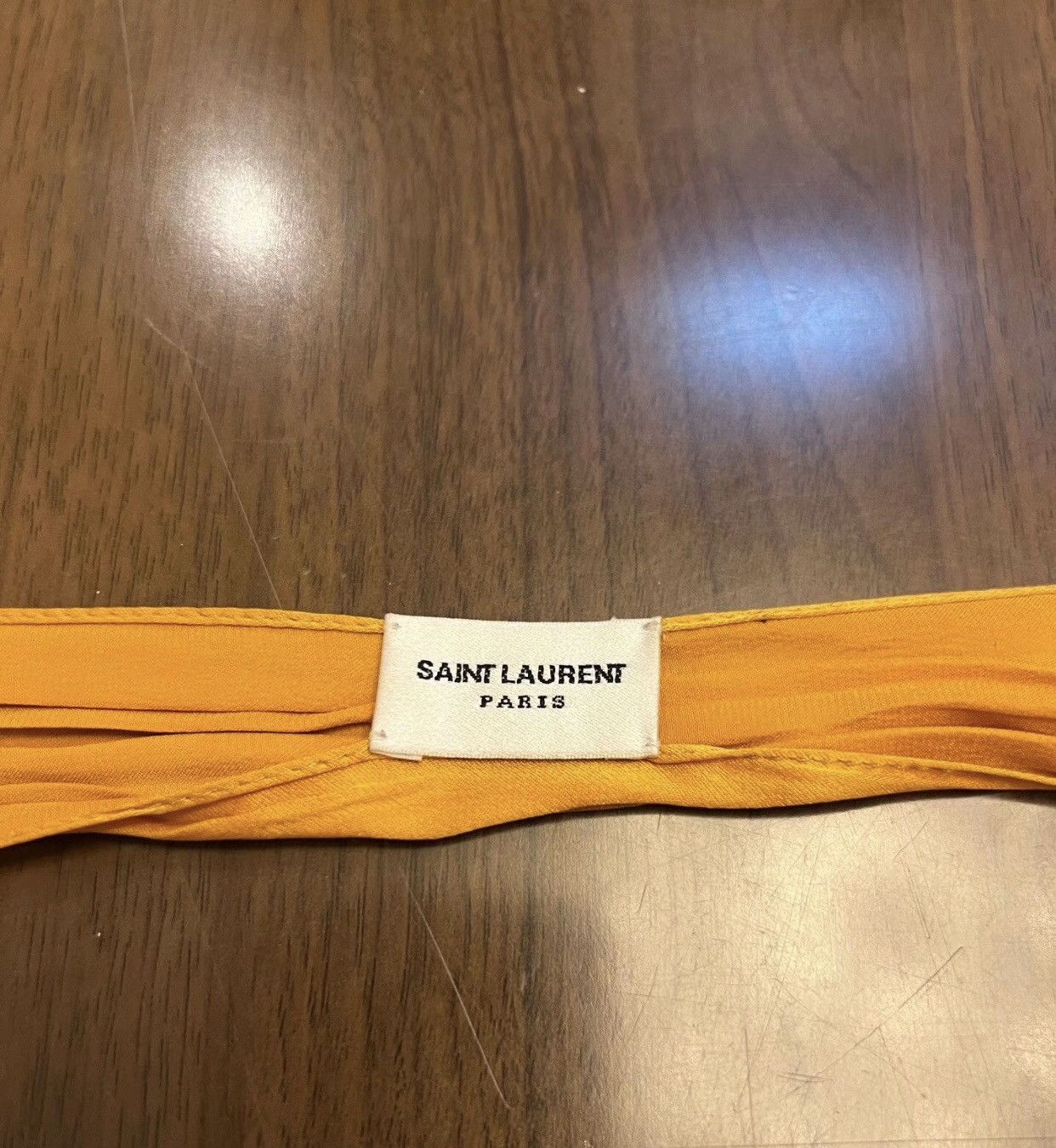 Saint Laurent Paris Saint Laurent SLP genuine 15SS gold orange ribbon scarf Size ONE SIZE - 3 Thumbnail