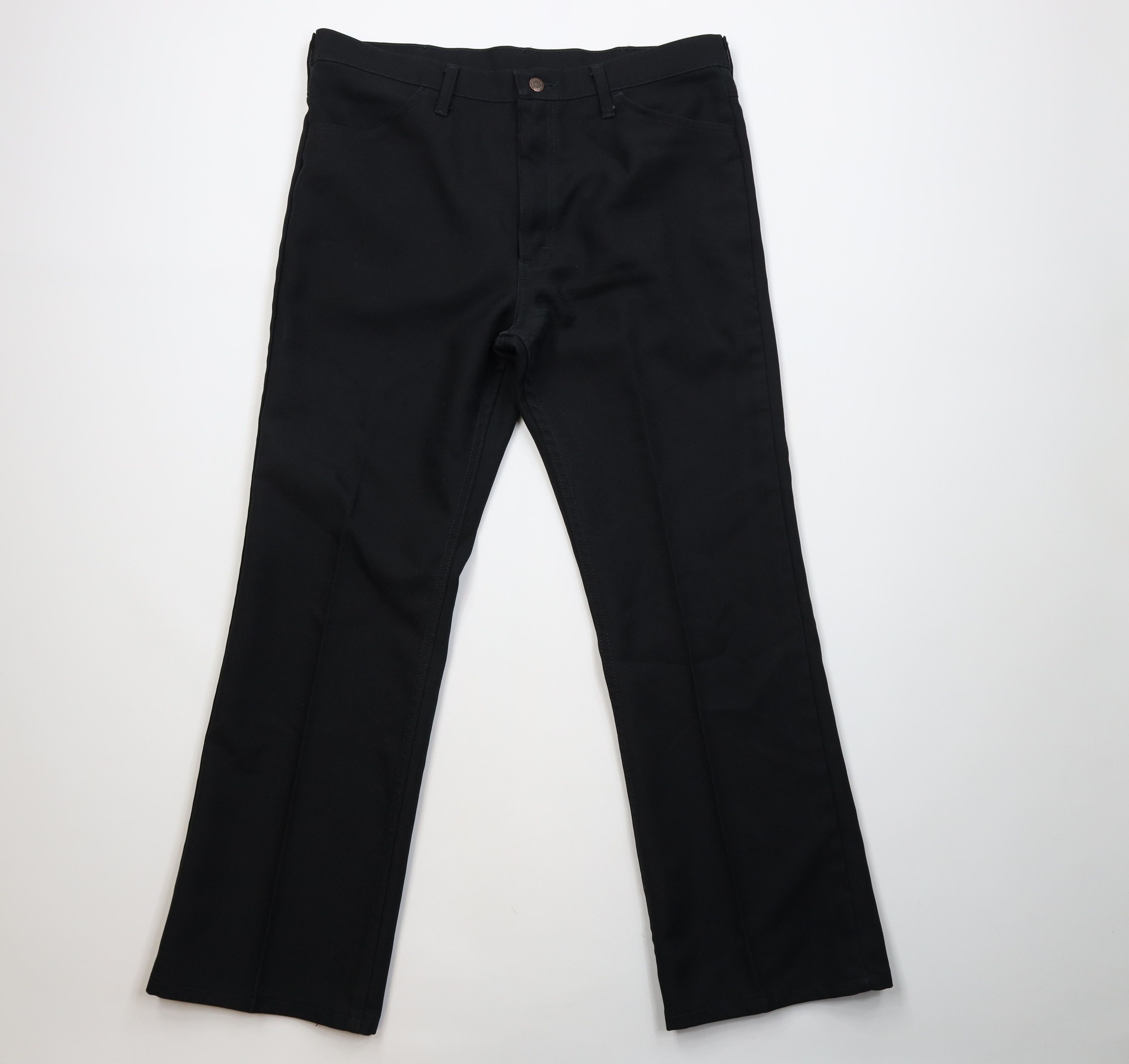 Wrangler Vintage 90s Wrangler Knit Flared Wide Leg Chino Pants Black Size US 38 / EU 54 - 1 Thumbnail