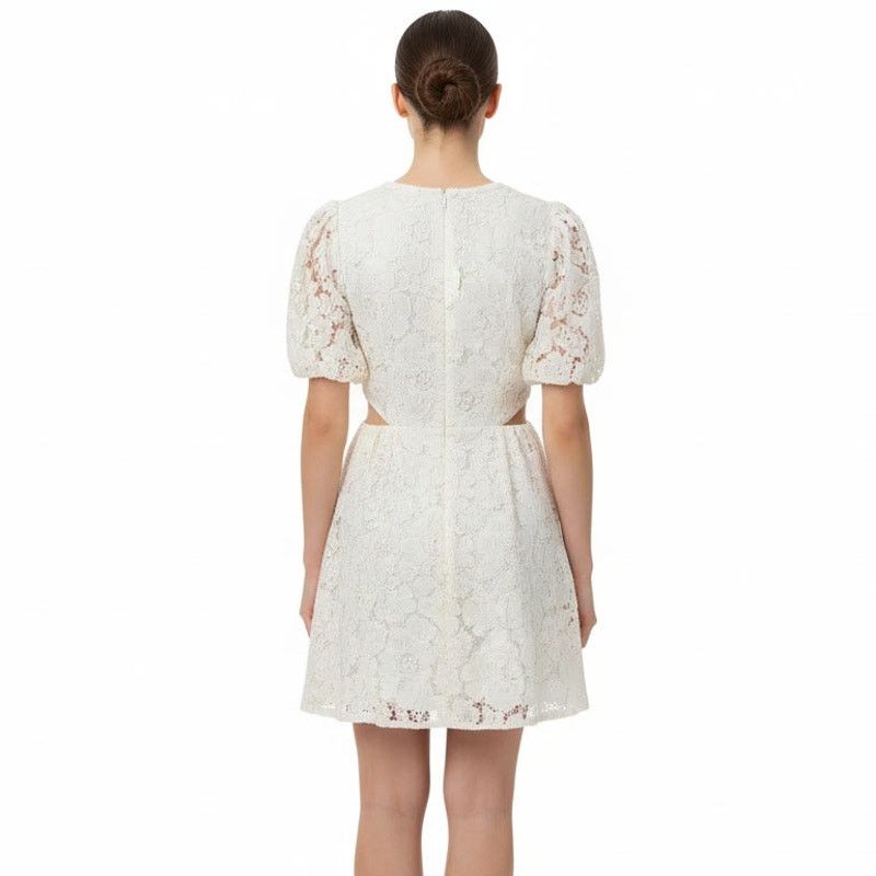Other Wayf Cream Lace Shortsleve Lined Mini Dress, M SRP: $128 Size M / US 6-8 / IT 42-44 - 6 Thumbnail