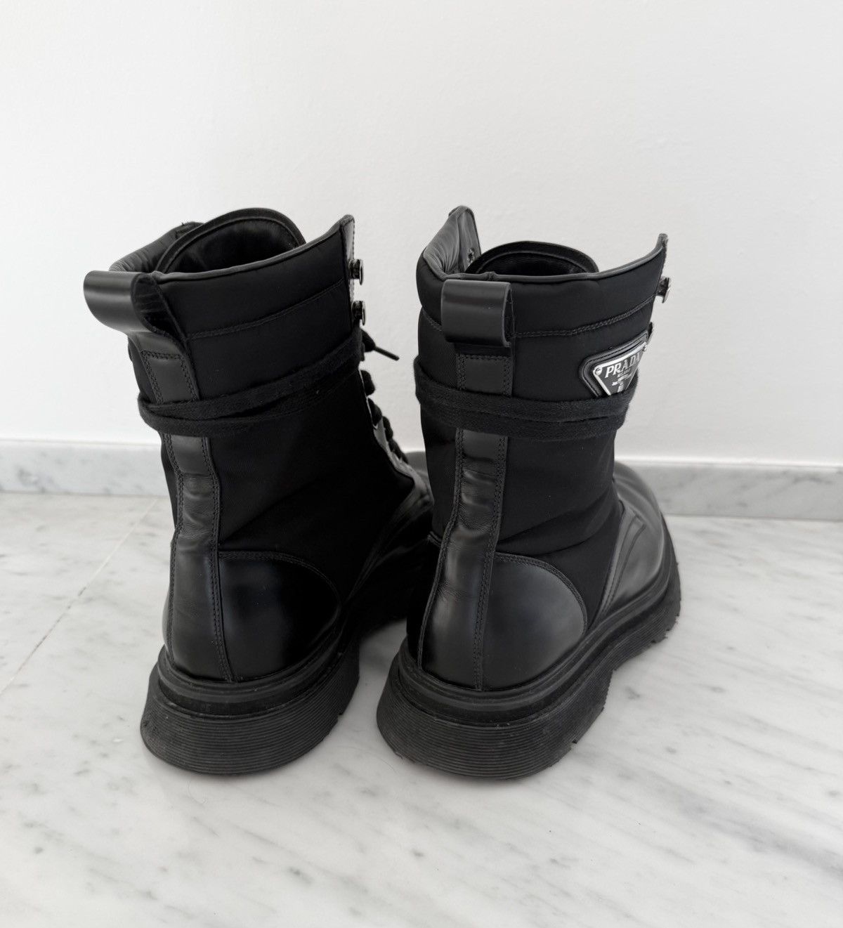 Prada Triangle Logo Combat Boots, nylon / leather Size US 10 / EU 43 - 5 Thumbnail