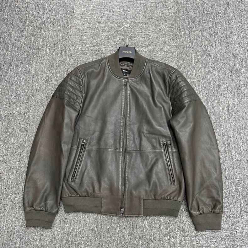 Vintage Boss Leather Jacket Size US L / EU 52-54 / 3 - 1 Thumbnail