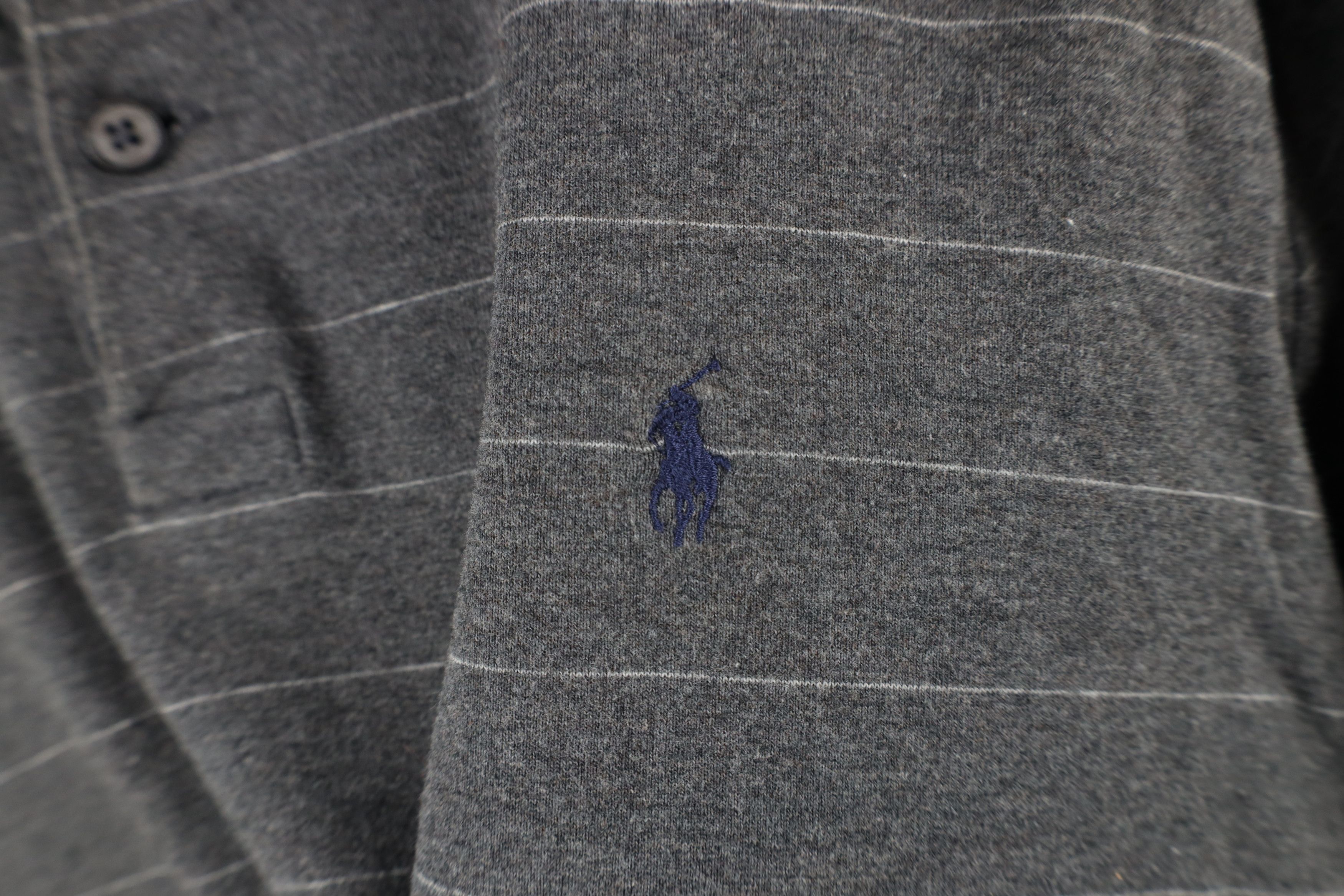 Ralph Lauren × Vintage Vintage 90s Ralph Lauren Striped Knit Long Sleeve Rugby Polo Size US M / EU 48-50 / 2 - 4 Thumbnail
